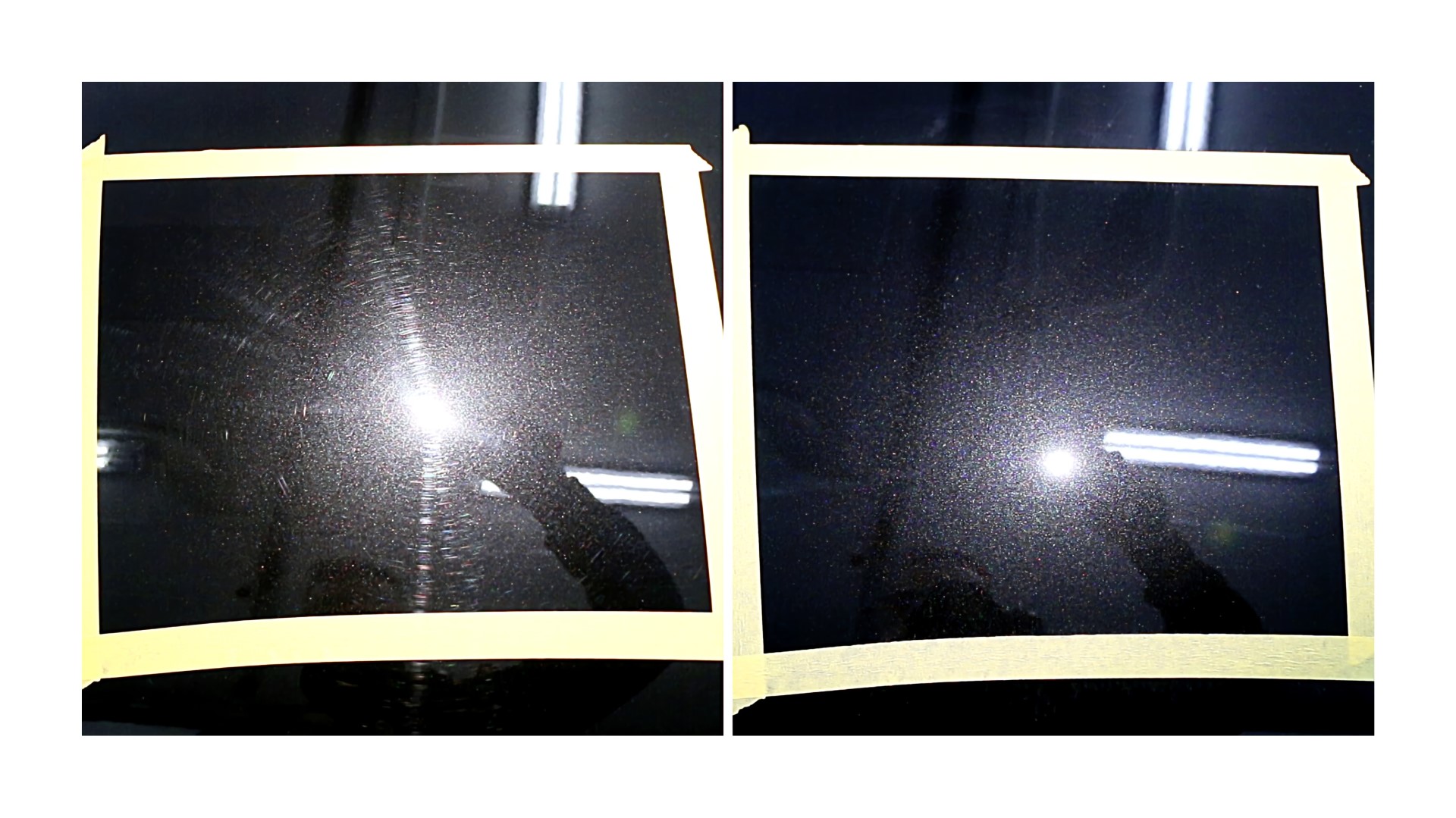 Comparación brillo pintura antes y después pulido